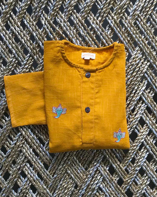 The Almirah Yellow Kurta-Ganesh-Cotton-For Infants