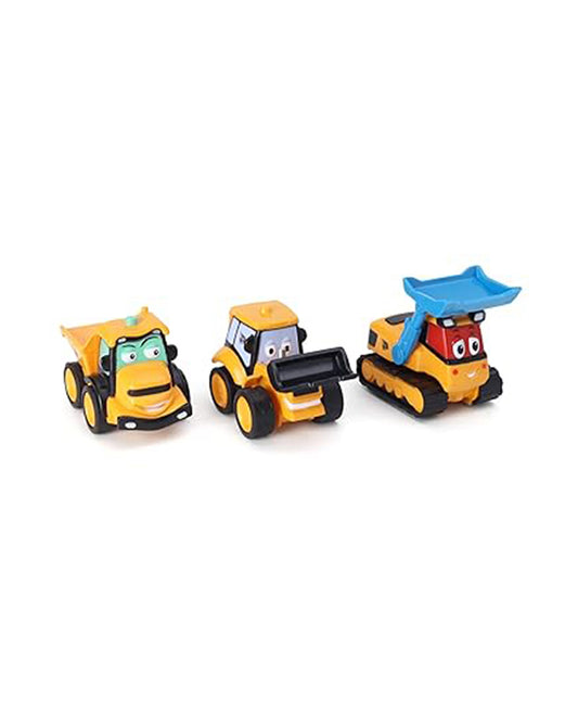 JCB Muddy Friends Joey, Doug & Dan Pull Back Vehicle Toy-Pack Of 3-9M+