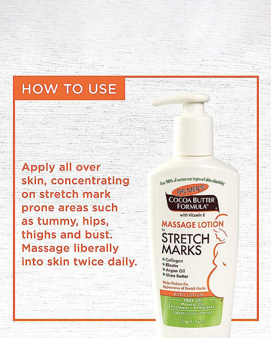 Palmer’s Stretch Marks Cream-Massage Body Lotion-With Cocoa Butter-Pack of 2