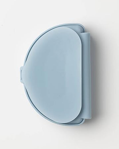 Miniware Silifold-Chicory Blue-Foldable Plate-With Suction Base & 2 Divided Sections-For Feeding Infants