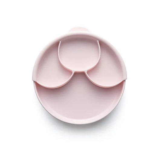 Miniware Healthy Meal Plate-Cotton Candy & Cotton Candy-With Detachable Suction Foot-Plant Based-For Feeding Infants