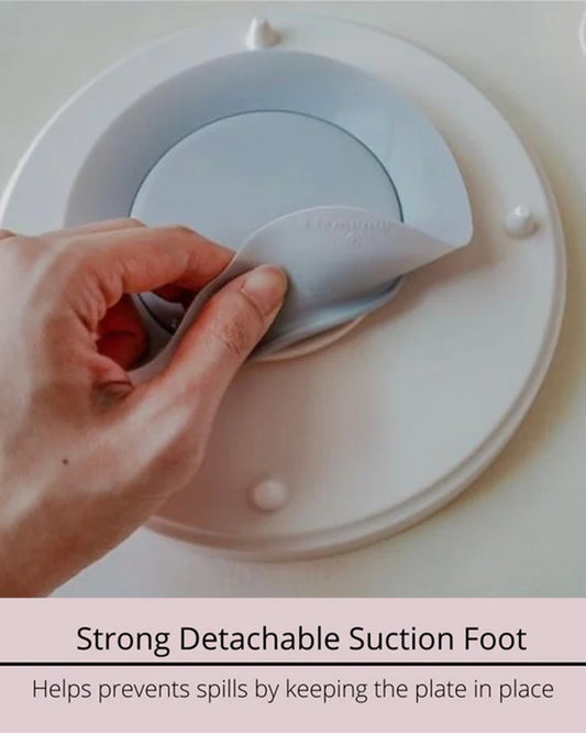 Miniware Healthy Meal Plate-Vanilla & Cotton Candy-With Detachable Suction Foot-Plant Based-For Feeding Infants