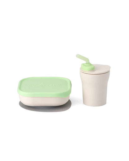 Miniware Sip & Snack-Vanilla & Key Lime-With Suction Foot & Sippy Cup-Meal Set-For Feeding Infants