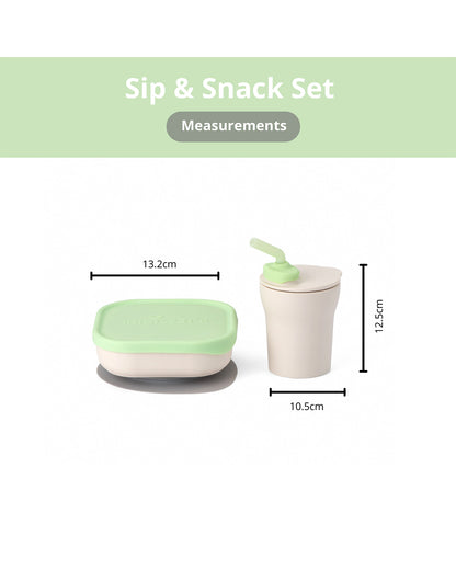 Miniware Sip & Snack-Vanilla & Key Lime-With Suction Foot & Sippy Cup-Meal Set-For Feeding Infants