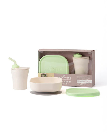 Miniware Sip & Snack-Vanilla & Key Lime-With Suction Foot & Sippy Cup-Meal Set-For Feeding Infants