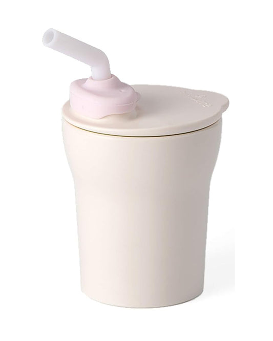 Miniware 1-2-3 Sip! Silicone Sippy Cup-Vanilla & Cotton Candy-With Lid & Straw-Plant Based-For Infants