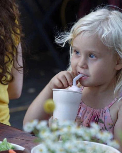 Miniware 1-2-3 Sip! Silicone Sippy Cup-Vanilla & Cotton Candy-With Lid & Straw-Plant Based-For Infants