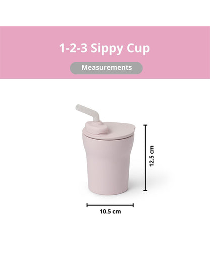 Miniware 1-2-3 Sip! Silicone Sippy Cup-Cotton Candy & Cotton Candy-With Lid & Straw-Plant Based-For Infants