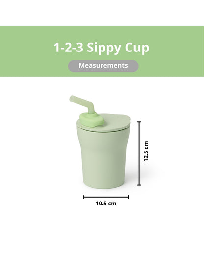 Miniware 1-2-3 Sip! Silicone Sippy Cup-Key Lime-With Lid & Straw-Plant Based-For Infants