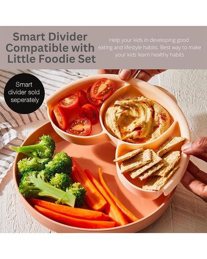 Miniware Little Foodie All In One Meal Set-With Suction Foot-Vanilla & Aqua-For Feeding Infants