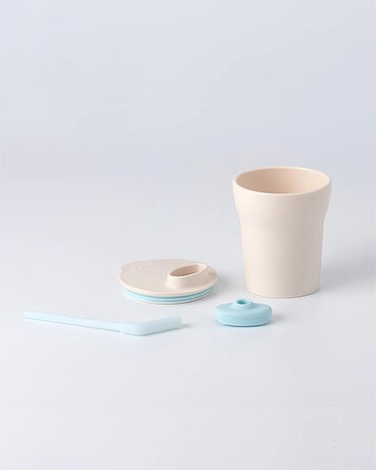 Miniware Little Foodie All In One Meal Set-With Suction Foot-Vanilla & Aqua-For Feeding Infants