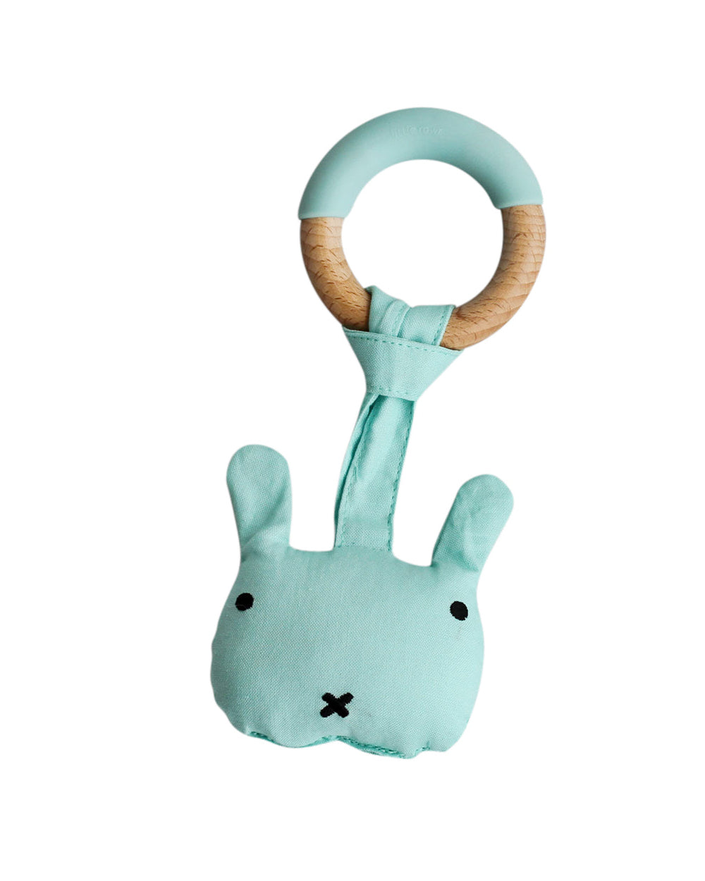 Little Rawr Blue Bear-100% Organic Oak Wood-Silicone Plush Rattle ...