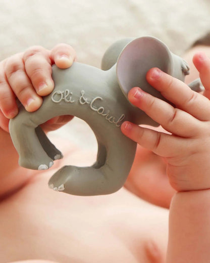 Oli & Carol Nelly The Elephant-Natural Rubber Bracelet Teether-Soft & Flexible-0M+