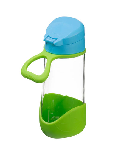 b.box Tritan Sport Spout Drink Bottle-Ocean Breeze Blue Green-With Easy Push Button & Ergonomic Triangular Shape-450 ml