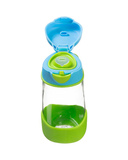b.box Tritan Sport Spout Drink Bottle-Ocean Breeze Blue Green-With Easy Push Button & Ergonomic Triangular Shape-450 ml