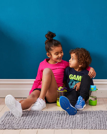 b.box Tritan Sport Spout Drink Bottle-Ocean Breeze Blue Green-With Easy Push Button & Ergonomic Triangular Shape-450 ml