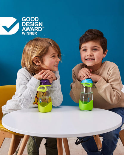 b.box Tritan Sport Spout Drink Bottle-Ocean Breeze Blue Green-With Easy Push Button & Ergonomic Triangular Shape-450 ml