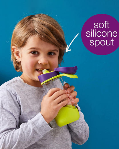 b.box Tritan Sport Spout Drink Bottle-Ocean Breeze Blue Green-With Easy Push Button & Ergonomic Triangular Shape-450 ml