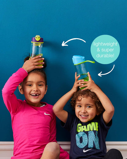 b.box Tritan Sport Spout Drink Bottle-Ocean Breeze Blue Green-With Easy Push Button & Ergonomic Triangular Shape-450 ml