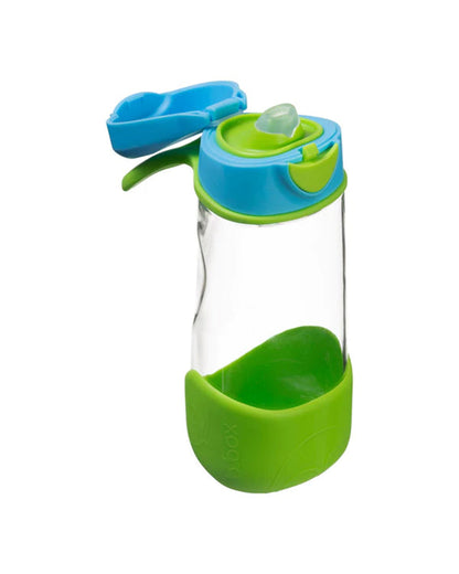 b.box Tritan Sport Spout Drink Bottle-Ocean Breeze Blue Green-With Easy Push Button & Ergonomic Triangular Shape-450 ml