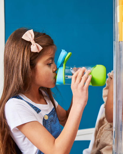 b.box Tritan Sport Spout Drink Bottle-Ocean Breeze Blue Green-With Easy Push Button & Ergonomic Triangular Shape-450 ml