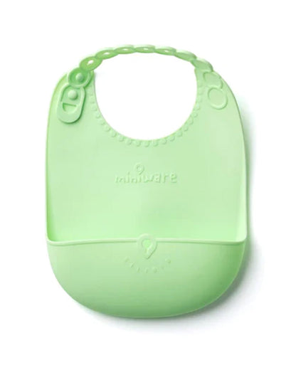 Miniware Baby Birthday Feeding Set-Pack of 3-Bowl with Lid, Cup with Lid & Bib-Mint & Cream