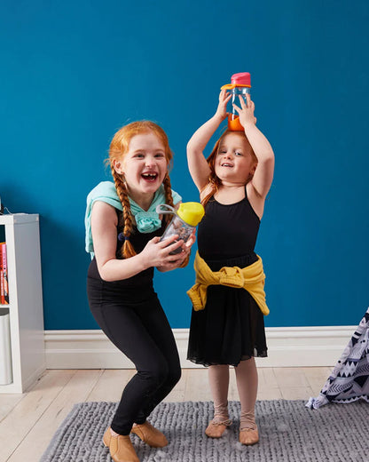 b.box Tritan Sport Spout Drink Bottle-Strawberry Shake Pink Orange-With Easy Push Button & Ergonomic Triangular Shape-450 ml