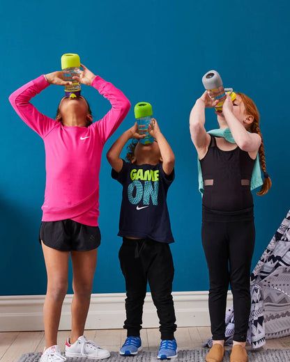 b.box Tritan Sport Spout Drink Bottle-Strawberry Shake Pink Orange-With Easy Push Button & Ergonomic Triangular Shape-450 ml