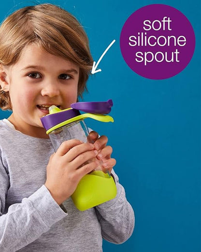 b.box Tritan Sport Spout Drink Bottle-Strawberry Shake Pink Orange-With Easy Push Button & Ergonomic Triangular Shape-450 ml