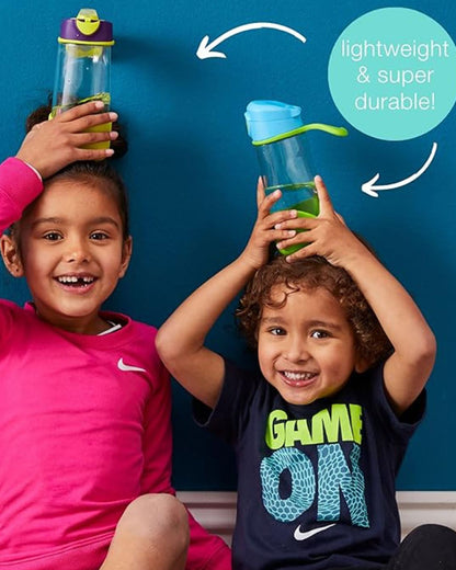 b.box Tritan Sport Spout Drink Bottle-Strawberry Shake Pink Orange-With Easy Push Button & Ergonomic Triangular Shape-450 ml