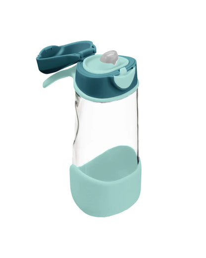 b.box Tritan Sport Spout Drink Bottle-Emerald Forest Green-With Easy Push Button & Ergonomic Triangular Shape-450 ml