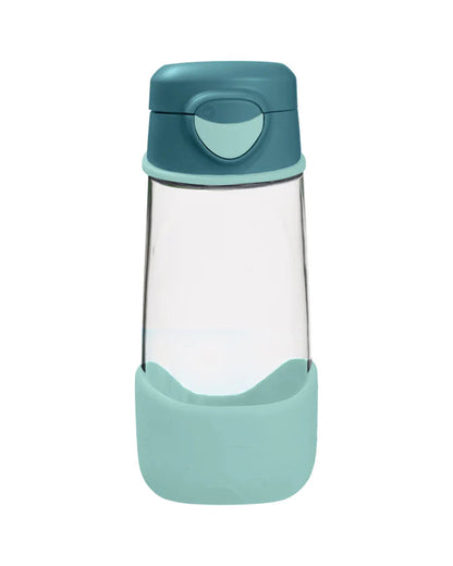 b.box Tritan Sport Spout Drink Bottle-Emerald Forest Green-With Easy Push Button & Ergonomic Triangular Shape-450 ml