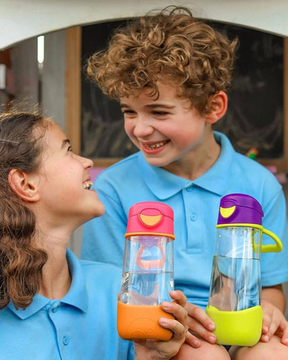 b.box Tritan Sport Spout Drink Bottle-Emerald Forest Green-With Easy Push Button & Ergonomic Triangular Shape-450 ml