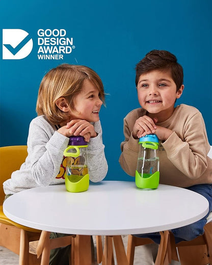 b.box Baby Birthday Feeding Set-Pack of 2-Snack Box & Spout Drink Bottle-Green