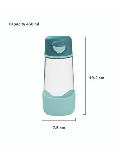 b.box Tritan Sport Spout Drink Bottle-Emerald Forest Green-With Easy Push Button & Ergonomic Triangular Shape-450 ml