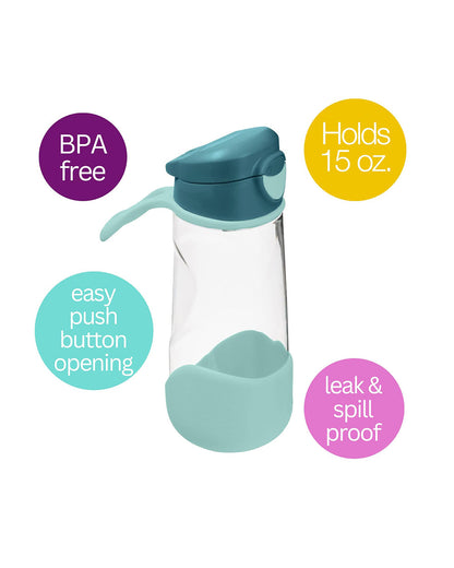 b.box Baby Birthday Feeding Set-Pack of 2-Snack Box & Spout Drink Bottle-Green