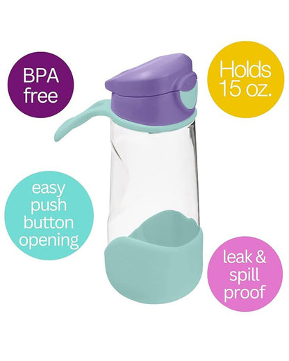 b.box Tritan Sport Spout Drink Bottle-Lilac Pop-With Easy Push Button & Ergonomic Triangular Shape-450 ml