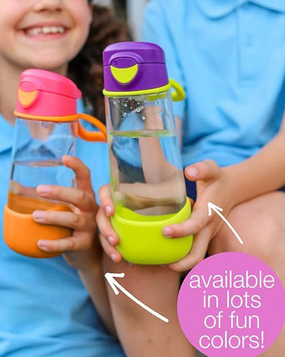 b.box Tritan Sport Spout Drink Bottle-Lilac Pop-With Easy Push Button & Ergonomic Triangular Shape-450 ml