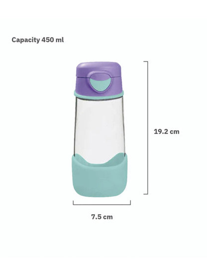 b.box Tritan Sport Spout Drink Bottle-Lilac Pop-With Easy Push Button & Ergonomic Triangular Shape-450 ml