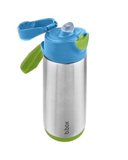 b.box Insulated Sport Spout Drink Bottle-Ocean Breeze Blue Green-Stainless Steel-With Easy Push Button-500 ml