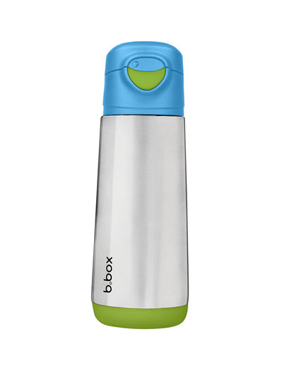 b.box Insulated Sport Spout Drink Bottle-Ocean Breeze Blue Green-Stainless Steel-With Easy Push Button-500 ml