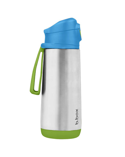 b.box Insulated Sport Spout Drink Bottle-Ocean Breeze Blue Green-Stainless Steel-With Easy Push Button-500 ml