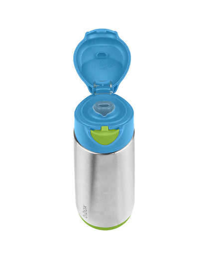 b.box Insulated Sport Spout Drink Bottle-Ocean Breeze Blue Green-Stainless Steel-With Easy Push Button-500 ml