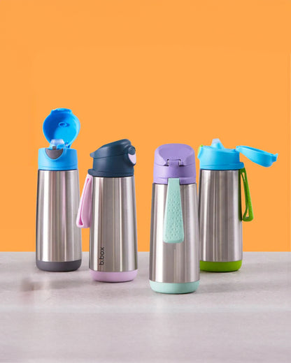 b.box Insulated Sport Spout Drink Bottle-Ocean Breeze Blue Green-Stainless Steel-With Easy Push Button-500 ml