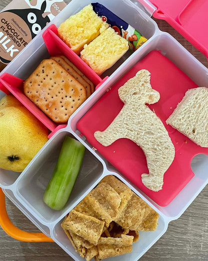 b.box Mini Lunch Box-Leak Proof-Removable Divider-Strawberry Shake Pink Orange-For Feeding Infants