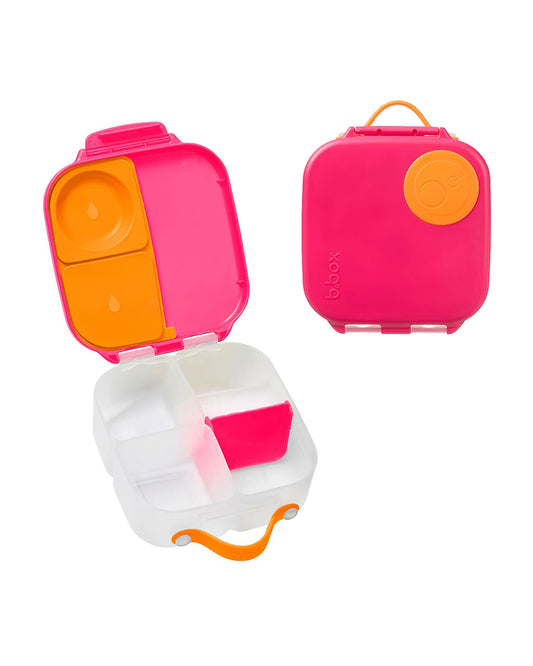 b.box Mini Lunch Box-Leak Proof-Removable Divider-Strawberry Shake Pink Orange-For Feeding Infants