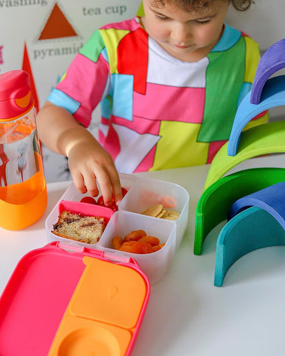 b.box Mini Lunch Box-Leak Proof-Removable Divider-Strawberry Shake Pink Orange-For Feeding Infants
