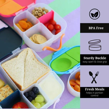 b.box School Essentials Kit-Mini Lunch Box(1000ml)-Tritan Straw Sipper(650ml)-Strawberry-3Y+