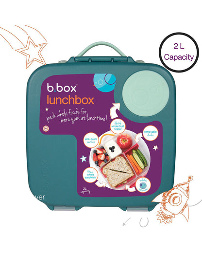 b.box School Essentials Kit-Mini Lunch Box(1000ml)-Tritan Straw Sipper(450ml)-Forest Green-3Y+