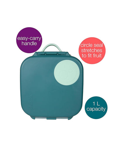 b.box School Essentials Kit-Mini Lunch Box(1000ml)-Tritan Straw Sipper(450ml)-Forest Green-3Y+